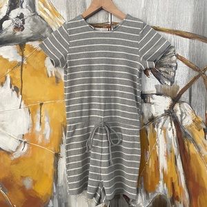 Pink Lily Striped Romper